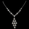 Antique Silver Clear CZ Crystal Chandelier Drop Bridal Wedding Necklace 6526 and Bridal Wedding Earrings 6662 Bridal Wedding Jewelry Set