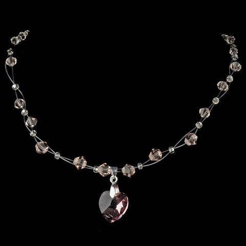 Pink Heart Earring Set 7248