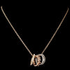 Rose Gold Bridal Wedding Necklace 76003 w/ Bridal Wedding Rings