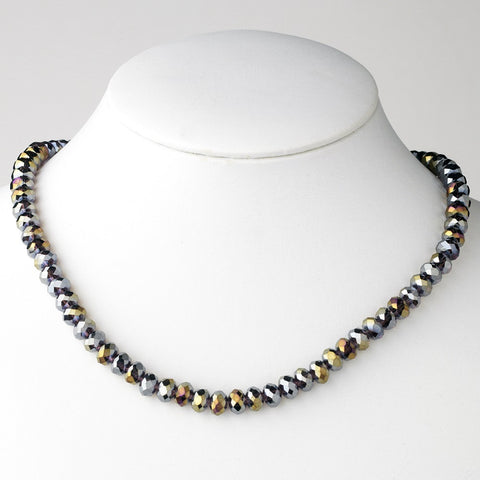 Smoked AB Bridal Wedding Necklace 7615