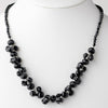 Black Flower Bridal Wedding Necklace 7617
