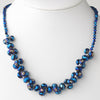Royal Blue Flower Bridal Wedding Necklace 7617