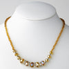 * Light Topaz Silver Clear Bridal Wedding Necklace 7618