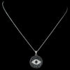 Antique Rhodium Silver Clear w/ Black Hamsa Evil Eye Hand Middle Eastern Arabic CZ Crystal Pendent Bridal Wedding Necklace 7722