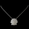Silver Clear Sea Shell Bridal Wedding Necklace 7800