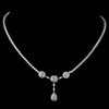 Antique Silver Clear Multi Cut CZ Stone Bridal Wedding Necklace 8103 & Bridal Wedding Earrings 8106 Bridal Wedding Jewelry Set