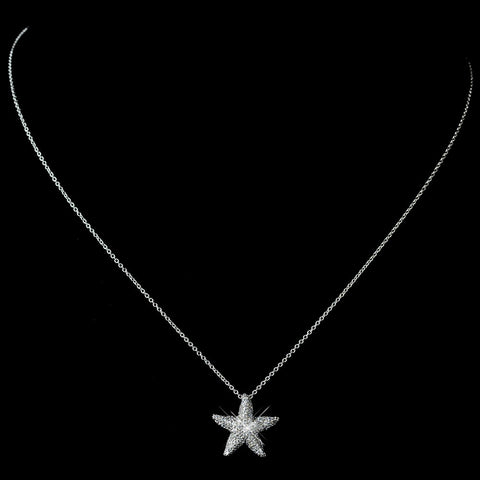 CZ Starfish Bridal Wedding Pendant N 8108