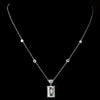 Silver Cubic Zirconia Bridal Wedding Pendant Bridal Wedding Necklace N 8109