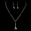 Bridal Wedding Necklace Earring Swarovski Crystal Bead Jewelry Set 8124 Gold Black