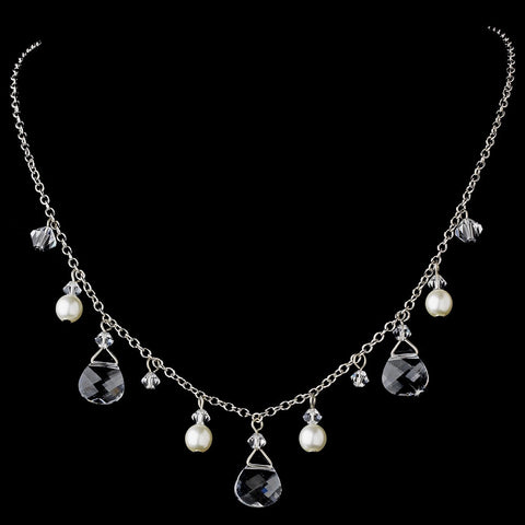Bridal Wedding Necklace 8133 Silver Clear