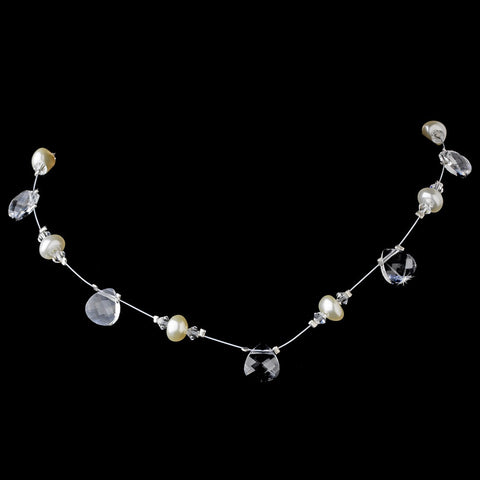 Bridal Wedding Necklace 8136 Silver Clear