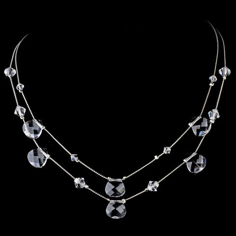 * Bridal Wedding Necklace 8140 Silver Clear