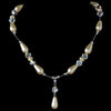 * Elegant Silver Ivory Pearl Bridal Wedding Necklace N 8141
