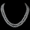 Glistening Two Row Swarovski Bridal Wedding Jewelry Set & Headband Set 8143