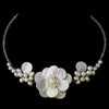 Freshwater Pearl & Shell Bridal Wedding Necklace & Earring Set NE 8253