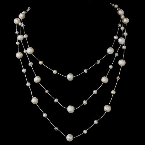 Elegant Swarovski & Freshwater Pearl Bridal Wedding Necklace N 8255