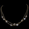 Bridal Wedding Necklace Earring Set NE 8268 Gold Light Brown