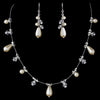 Pearl & Crystal Bridal Wedding Necklace Earrings Set 8351