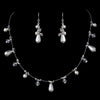 Pearl & Crystal Bridal Wedding Necklace Earrings Set 8351