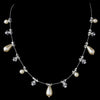Pearl & Crystal Bridal Wedding Necklace Earrings Set 8351