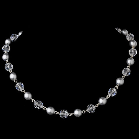 Bridal Wedding Necklace 8352 Grey