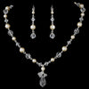Pearl & Crystal Bridal Wedding Necklace Earring Set NE 8353