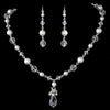 Pearl & Crystal Bridal Wedding Necklace Earring Set NE 8353