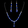 Bridal Wedding Necklace Earring Set NE 8354 Blue
