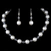 Bridal Wedding Necklace Earring Set NE 8355 White