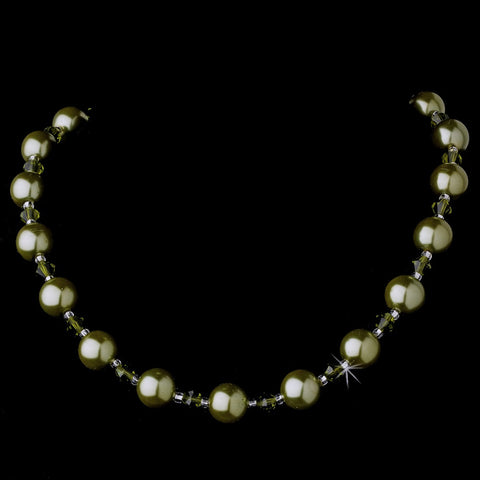 Bridal Wedding Necklace Earring Set NE 8355 Green