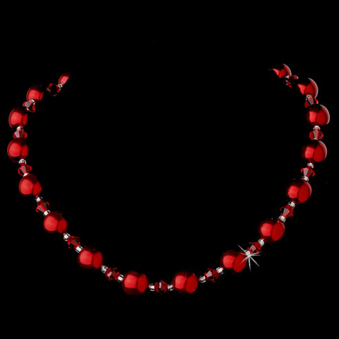 Bridal Wedding Necklace 8355 Red