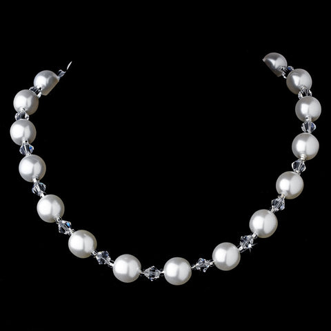 Bridal Wedding Necklace 8355 White