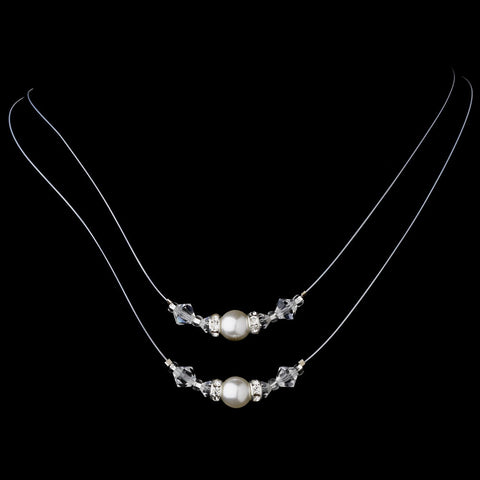 Bridal Wedding Necklace 8359 White or Ivory