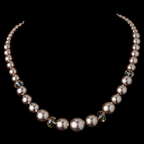 Bridal Wedding Necklace 8361 Taupe