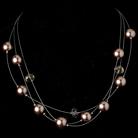 Gold Topaz Swarovski Crystal Bridal Wedding Necklace 8362