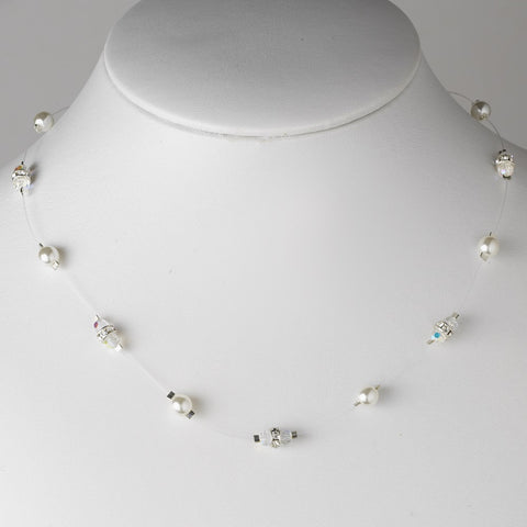 Pearl & Rhinestone Bridal Wedding Necklace 8364