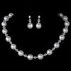 Bridal Wedding Necklace Earring Set NE 8372 White