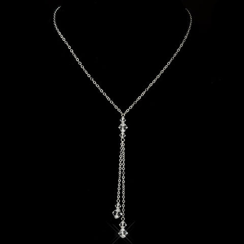 Silver Clear Swarovski Crystal Necklace 8426 & Earrings 8429 Bridal Wedding Jewelry Set