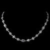 Antique Silver Clear CZ Crystal Bridal Wedding Necklace N 8650