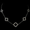 Silver Clear Clover Pendant Bridal Wedding Jewelry Set 8715
