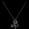 Swirl Butterfly CZ Bridal Wedding Necklace 8724