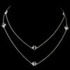 Silver Clear Crystal Bridal Wedding Necklace & Earrings 8727