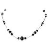 Silver Black Crystal & Rhinestone Bridal Wedding Necklace 8741
