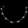 Silver Ivory Pearl and CZ Crystal Bridal Wedding Jewelry Set 8764