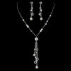 Silver Clear Rhinestone & Diamond White Pearl Bridal Wedding Jewelry Set 8766