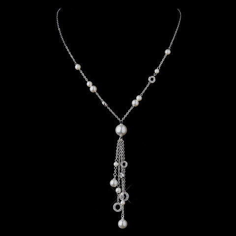 Pearl & Rhinestone Bridal Wedding Necklace 8766