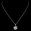 Silver Clear & Black CZ Pendant Bridal Wedding Necklace 8785