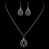 Silver Clear CZ Crystal Bridal Wedding Jewelry Set 8787