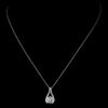 Silver Clear CZ Crystal Bridal Wedding Necklace 8789
