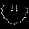 Antique Silver Diamond White Bridal Wedding Jewelry Set 8907